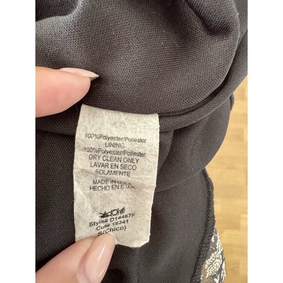 Cookies Hawai’i Paisley High Neck Black and Cream Color Midi Dress Size Small - Picture 9 of 11